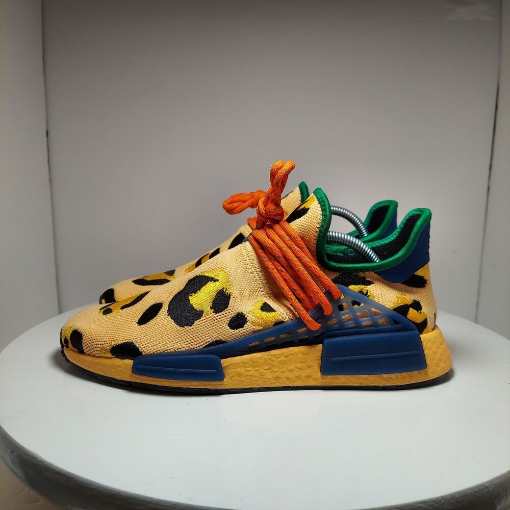 ADIDAS HU PHARRELL NMD ANIMAL PRINT Yellow Black Leopard Cheetah Men sz 11